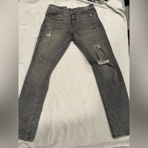 Joes Men’s Grey distressed jeans. “The Dean-Slim Tapered fit”. Grey